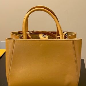 Fendi Petit 2jours Leather handbag (lemon yellow)